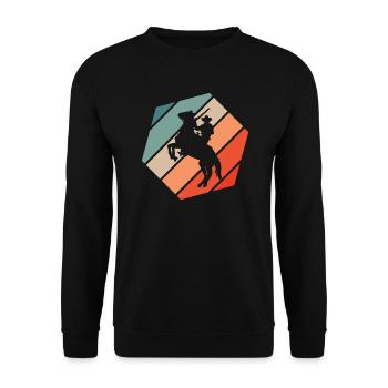 Cowboy Horse Pesade Retro Style Vintage - Unisex Sweatshirt - black - Front - Alina (178cm) & Michal (187cm)