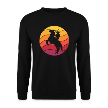 Cowboy Horse Pesade Retro Style Vintage - Unisex Sweatshirt - black - Front - Alina (178cm) & Michal (187cm)
