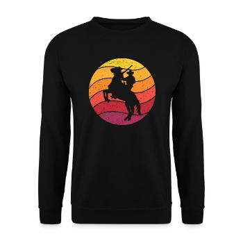Cowboy Horse Pesade Retro Style Vintage - Unisex Sweatshirt - black - Front - Alina (178cm) & Michal (187cm)