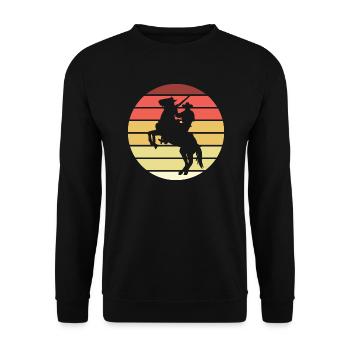 Cowboy Horse Pesade Retro Style Vintage - Unisex Sweatshirt - black - Front - Alina (178cm) & Michal (187cm)