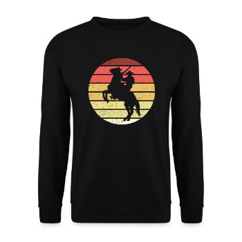 Cowboy Horse Pesade Retro Style Vintage - Unisex Sweatshirt - black - Front - Alina (178cm) & Michal (187cm)