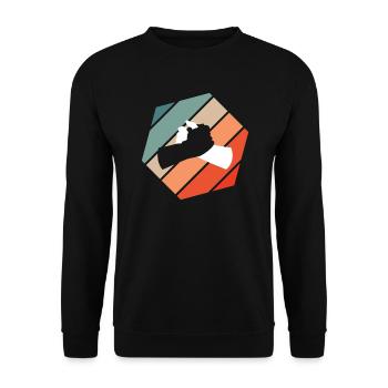 Poignée de main noir blanc Style rétro Vintage - Sweat-shirt Unisexe - noir - Devant - Alina (178cm) & Michal (187cm)