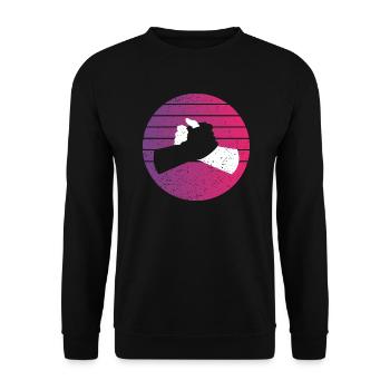 Poignée de main noir blanc Style rétro Vintage - Sweat-shirt Unisexe - noir - Devant - Alina (178cm) & Michal (187cm)