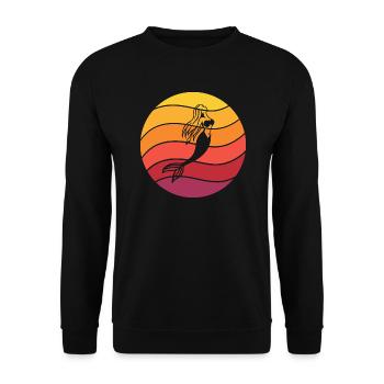 Sirène Retro Style Vintage - Sweat-shirt Unisexe - noir - Devant - Alina (178cm) & Michal (187cm)