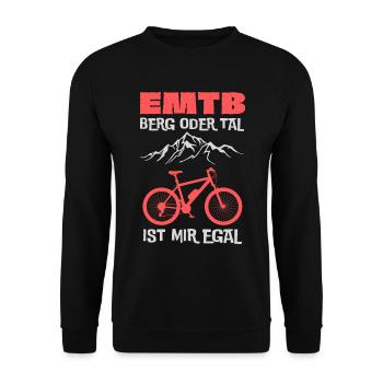 Je ne me soucie pas de la montagne ou de la vallée EMTB - Sweat-shirt Unisexe - noir - Devant - Alina (178cm) & Michal (187cm)