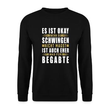 Es ist ok wenn Du Schwingen nicht magst - Unisex Pullover - Schwarz - Vorne - Alina (178cm) & Michal (187cm)