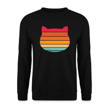 Vintage Kitten Sunset - Unisex Sweatshirt - black - Front - Alina (178cm) & Michal (187cm)