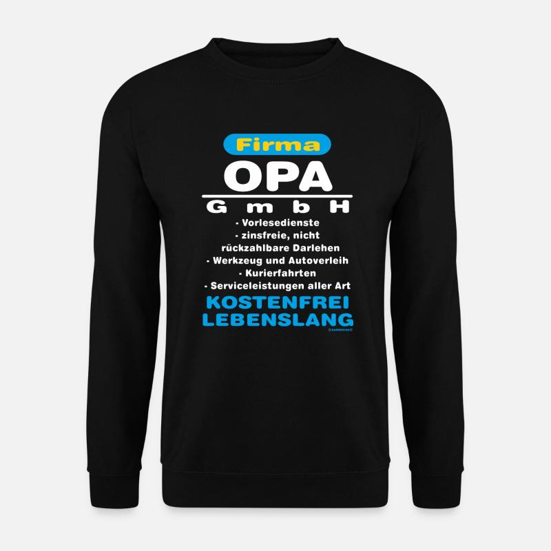BD - Firma Opa GmbH - Kostenfrei Lebenslang - - Unisex Pullover - Schwarz