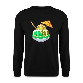 Eis Speiseeis Eiskrem Eiscreme Kugeleis Eisbecher - Unisex Pullover - Schwarz - Vorne - Alina (178cm) & Michal (187cm)