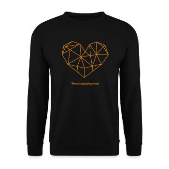Herzensangelegenheit mit goldenem Schriftzug - Unisex Pullover - Schwarz - Vorne - Alina (178cm) & Michal (187cm)
