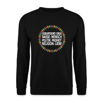 Gegen Rassismus - Unisex Pullover - Schwarz - Vorne - Alina (178cm) & Michal (187cm)