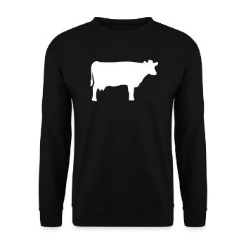 Cow - Unisex Sweatshirt - black - Front - Alina (178cm) & Michal (187cm)