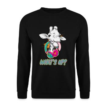 Giraffe - Unisex Sweatshirt - black - Front - Alina (178cm) & Michal (187cm)