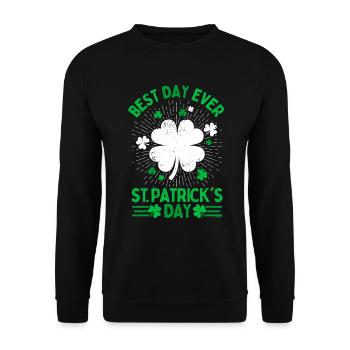 Saint Patrick Best day ever St Patricks day - Sweat-shirt Unisexe - noir - Devant - Alina (178cm) & Michal (187cm)