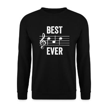 BEST DAD NOTES WHITE cadeau musicien père papa - Sweat-shirt Unisexe - noir - Devant - Alina (178cm) & Michal (187cm)
