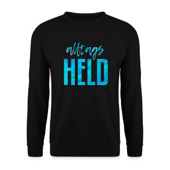 Alltags Held - Unisex Pullover - Schwarz - Vorne - Alina (178cm) & Michal (187cm)