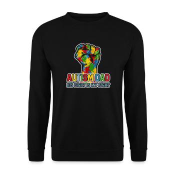 Autisme papa son combat est ma chemise de combat - Sweat-shirt Unisexe - noir - Devant - Alina (178cm) & Michal (187cm)