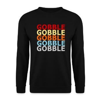 Retro Vintage Style Thanksgiving Truthahn Pute - Unisex Pullover - Schwarz - Vorne - Alina (178cm) & Michal (187cm)