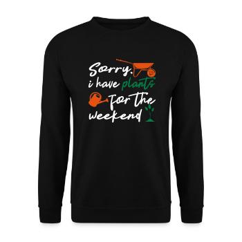 J'ai des plantes pour le week-end - Sweat-shirt Unisexe - noir - Devant - Alina (178cm) & Michal (187cm)