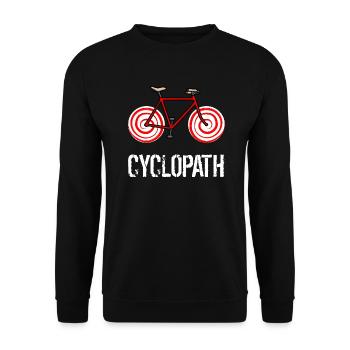 Cyclopath - Lustiges Geschenk für Radler - Unisex Pullover - Schwarz - Vorne - Alina (178cm) & Michal (187cm)