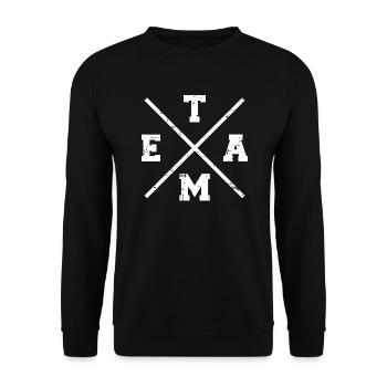 Team - Unisex Pullover - Schwarz - Vorne - Alina (178cm) & Michal (187cm)