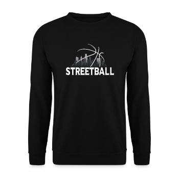 Streetball Skyline - Straßenbasketball - Unisex Pullover - Schwarz - Vorne - Alina (178cm) & Michal (187cm)