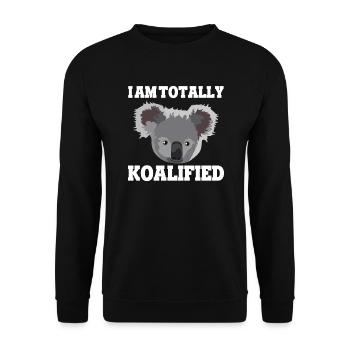 I am totally koalified funny koala pun - Unisex Sweatshirt - black - Front - Alina (178cm) & Michal (187cm)