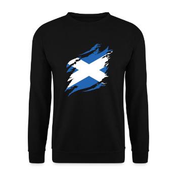 Scotland Flag Scottish Flag Alba GB UK - Unisex Sweatshirt - black - Front - Alina (178cm) & Michal (187cm)
