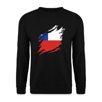Chile Flag South America Chilean Flag Vintage - Unisex Sweatshirt - black - Front - Alina (178cm) & Michal (187cm)