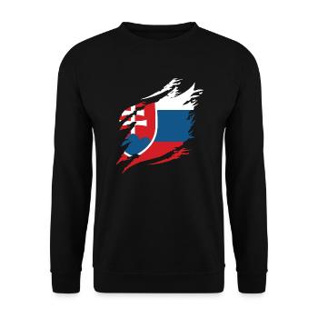 Slovakia Flag Vintage Slovak Flag Home - Unisex Sweatshirt - black - Front - Alina (178cm) & Michal (187cm)