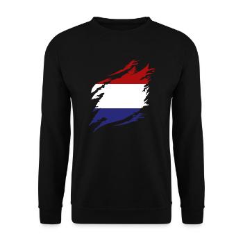 Pays-Bas Drapeau Hollande Drapeau néerlandais - Sweat-shirt Unisexe - noir - Devant - Alina (178cm) & Michal (187cm)