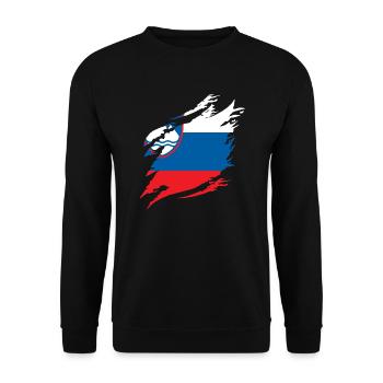 Slovenia Flag Balkan Slovenian Flag Vintage - Unisex Sweatshirt - black - Front - Alina (178cm) & Michal (187cm)