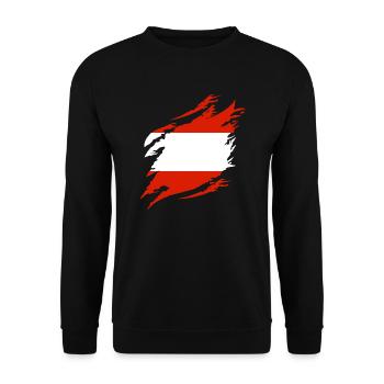 Drapeau de l’Autriche Drapeau autrichien AT - Sweat-shirt Unisexe - noir - Devant - Alina (178cm) & Michal (187cm)