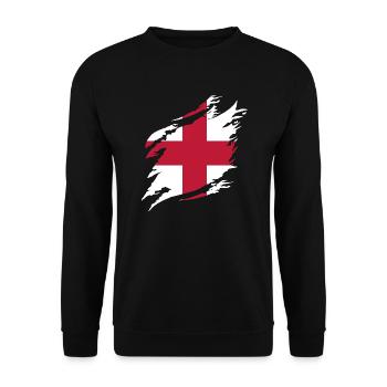England Flagge Vintage Englische Fahne Used Look - Unisex Pullover - Schwarz - Vorne - Alina (178cm) & Michal (187cm)