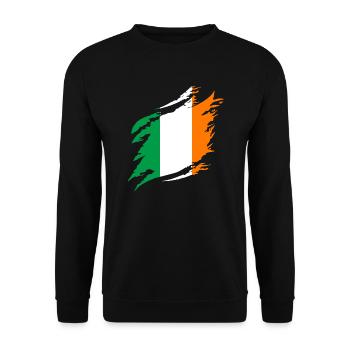 Ireland Flag Vintage Irish Flag Dublin - Unisex Sweatshirt - black - Front - Alina (178cm) & Michal (187cm)