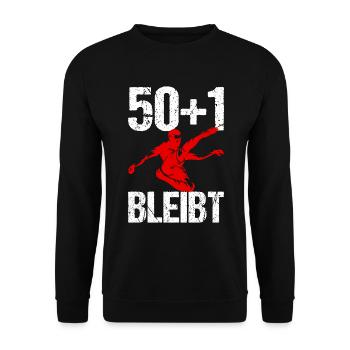 Fußball Fans Statement Fan Geschenk - Unisex Pullover - Schwarz - Vorne - Alina (178cm) & Michal (187cm)