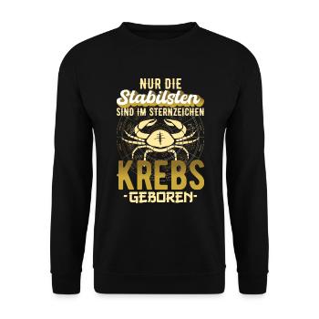 Sternzeichen Krebs Astrologie Geschenk - Unisex Pullover - Schwarz - Vorne - Alina (178cm) & Michal (187cm)