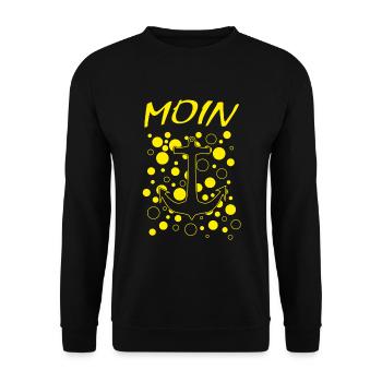 moin moin - Unisex Pullover - Schwarz - Vorne - Alina (178cm) & Michal (187cm)