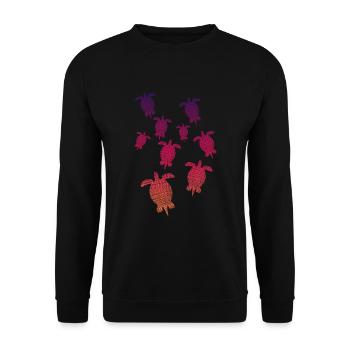 Schildkröten Turtle - Unisex Pullover - Schwarz - Vorne - Alina (178cm) & Michal (187cm)