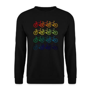 bunte Fahrräder - Unisex Pullover - Schwarz - Vorne - Alina (178cm) & Michal (187cm)