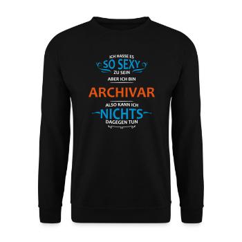 Archivar Beruf - Unisex Pullover - Schwarz - Vorne - Alina (178cm) & Michal (187cm)