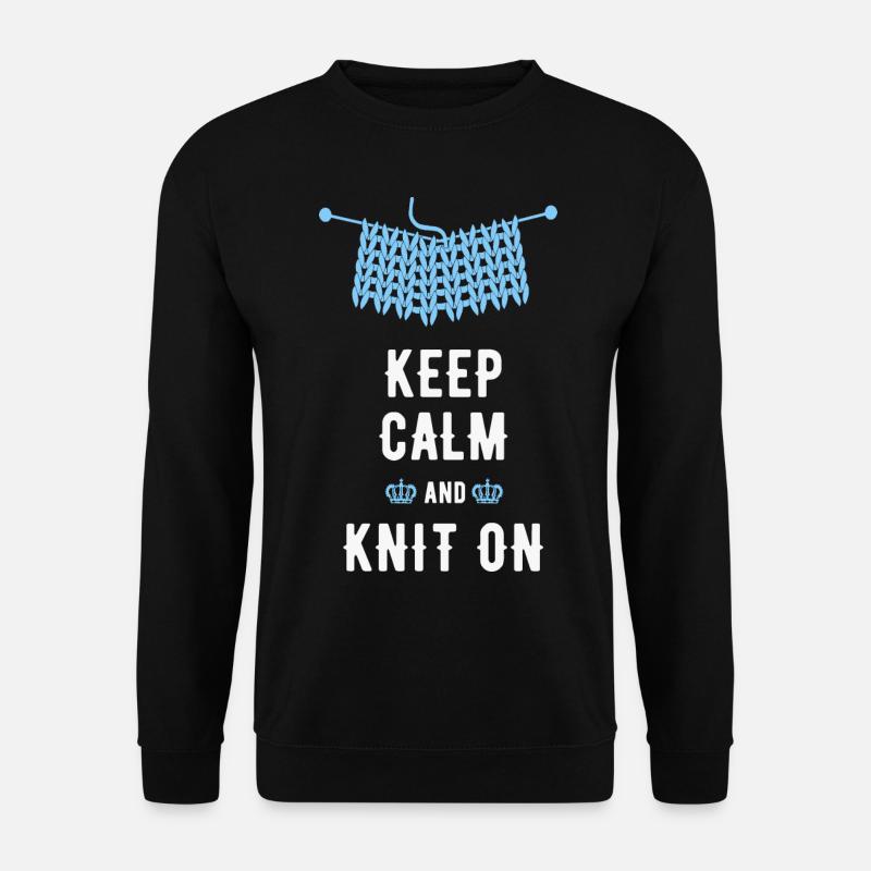 Knitting saying, funny saying, Keep-Calm - Unisex Sweatshirt - black