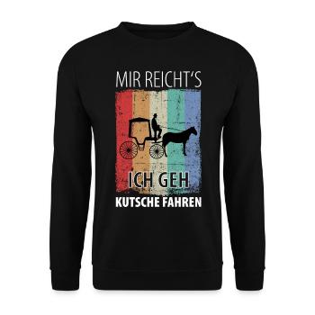 Kutscher Kutsche Pferdekutscher Kutschieren - Unisex Pullover - Schwarz - Vorne - Alina (178cm) & Michal (187cm)
