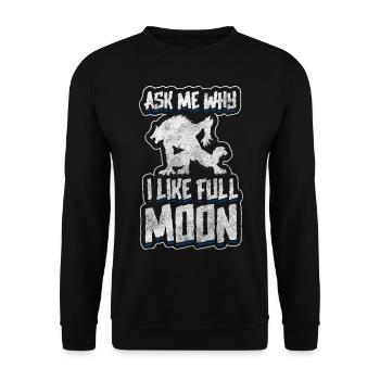 Vollmond Ungeheuer Angst - Unisex Pullover - Schwarz - Vorne - Alina (178cm) & Michal (187cm)