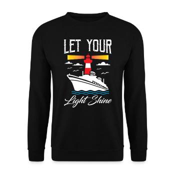 Let Your Light Shine Lighthouse - Unisex Pullover - Schwarz - Vorne - Alina (178cm) & Michal (187cm)