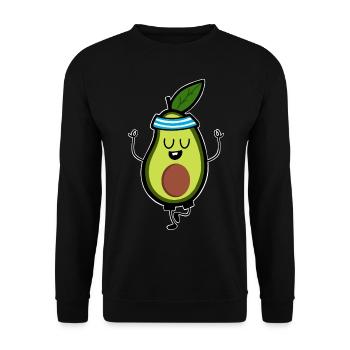 Avocado Meditation Yoga - Unisex Sweatshirt - black - Front - Alina (178cm) & Michal (187cm)