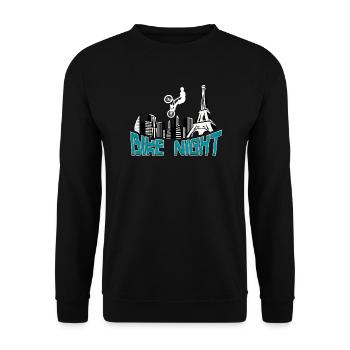 Fahrradnacht in Paris - Unisex Pullover - Schwarz - Vorne - Alina (178cm) & Michal (187cm)