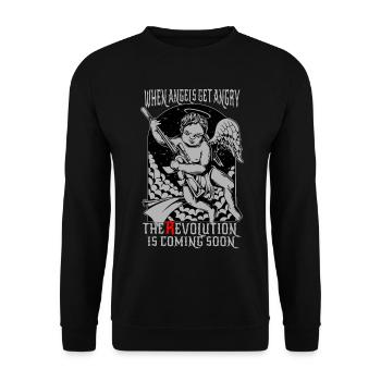 Engel Angel Revolution - Unisex Sweatshirt - black - Front - Alina (178cm) & Michal (187cm)