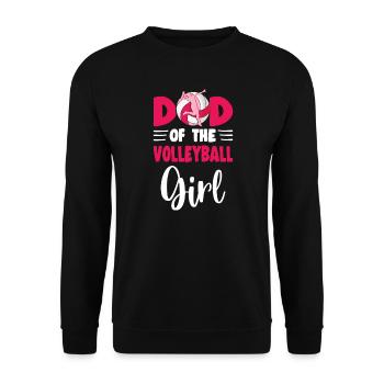 Dad Of the Birthday Girl Volleyball Family - Unisex Pullover - Schwarz - Vorne - Alina (178cm) & Michal (187cm)