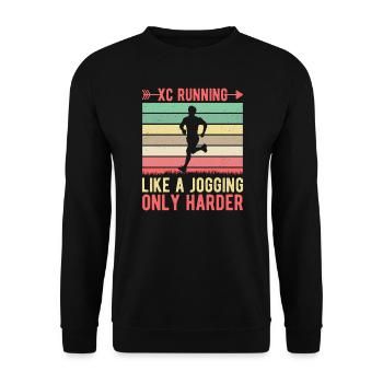 Cadeau de course XC amusant Édition XC Runner - Sweat-shirt Unisexe - noir - Devant - Alina (178cm) & Michal (187cm)